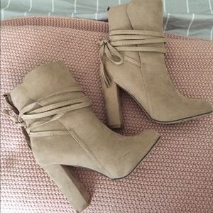 Taupe chunky boots